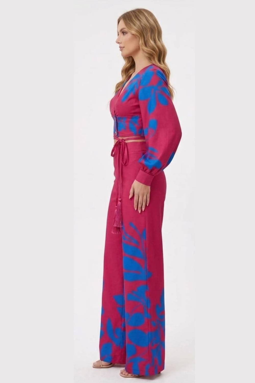 Tropical Breeze Two-piece Crop Top & Wide-leg Pant Set
