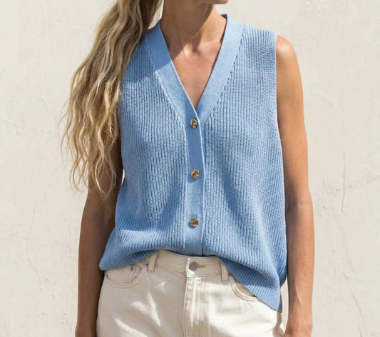 Relaxed Silhouette Button Vest
