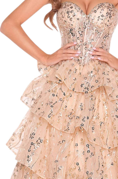 Tiered Ruffle Ball Gown