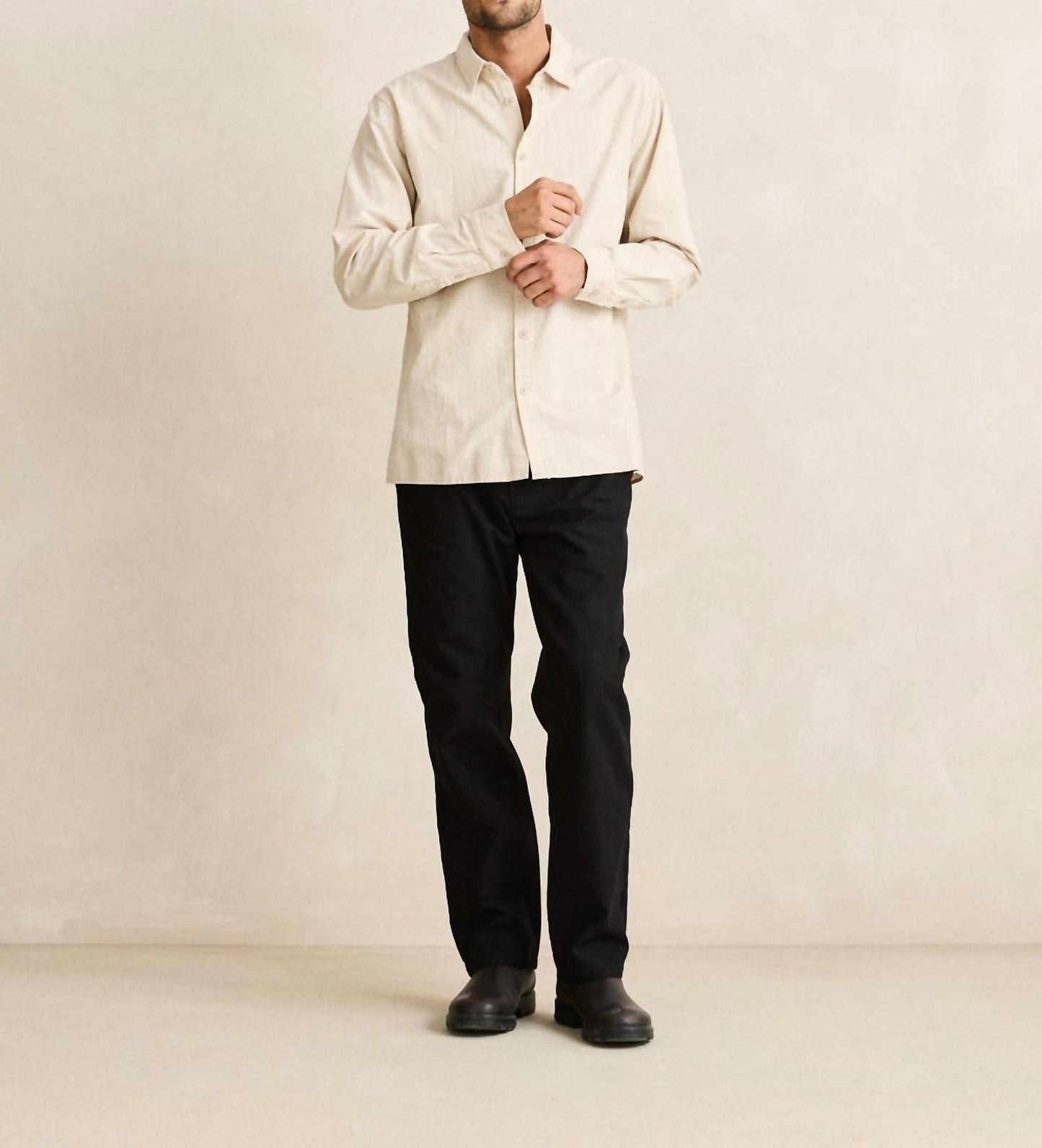 Classic Linen Blend Long Sleeve Shirt