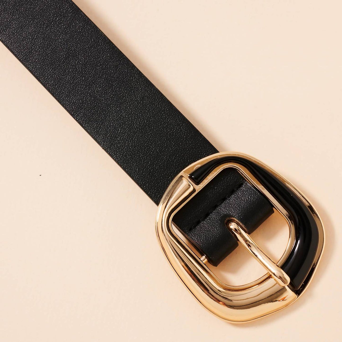Women's Two Tone Faux Leather Metal Belt