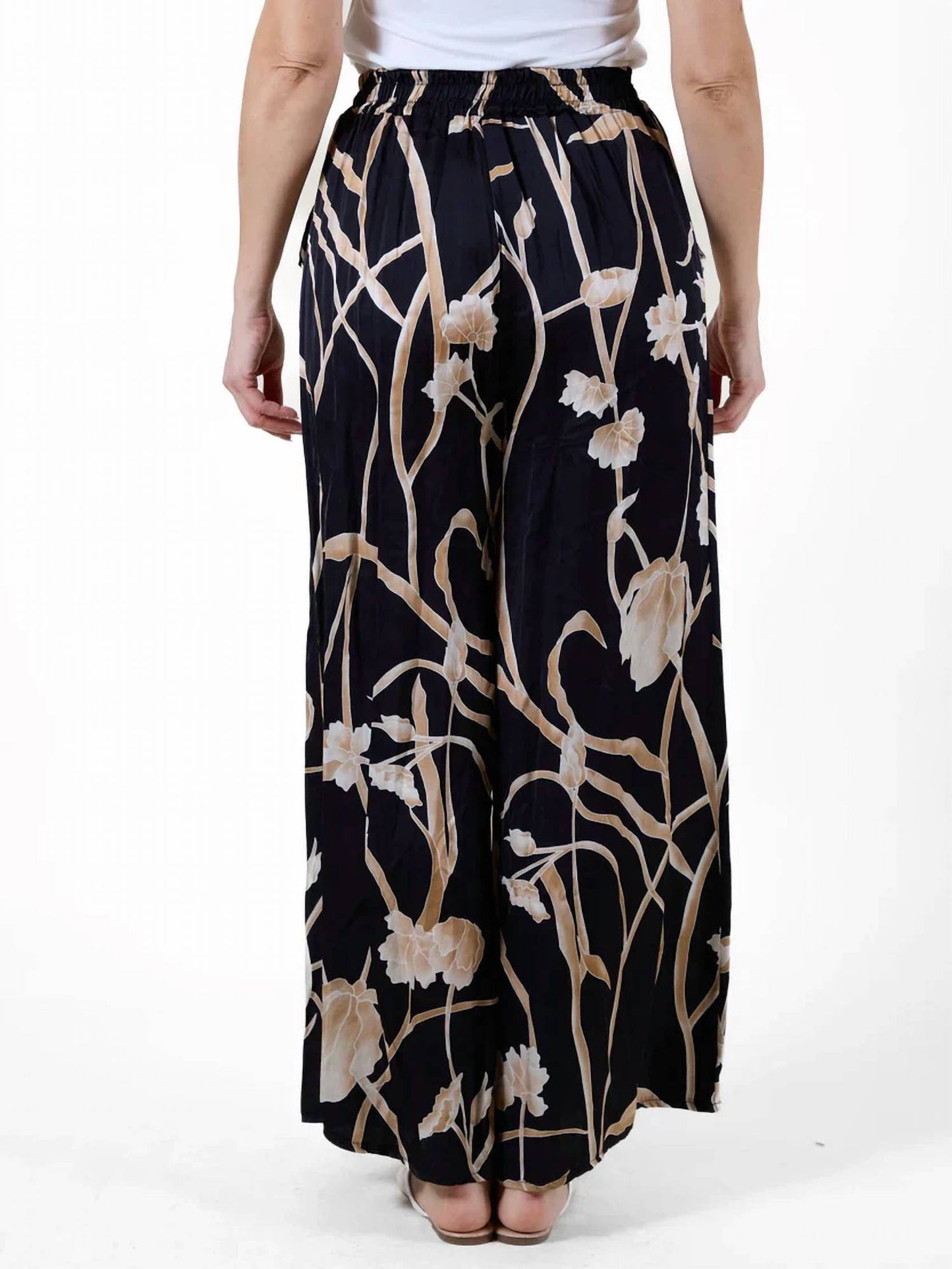 Allover Floral Print Pull On Pants