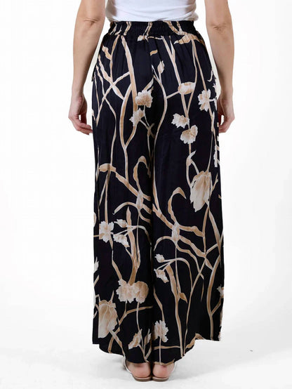 Allover Floral Print Pull On Pants