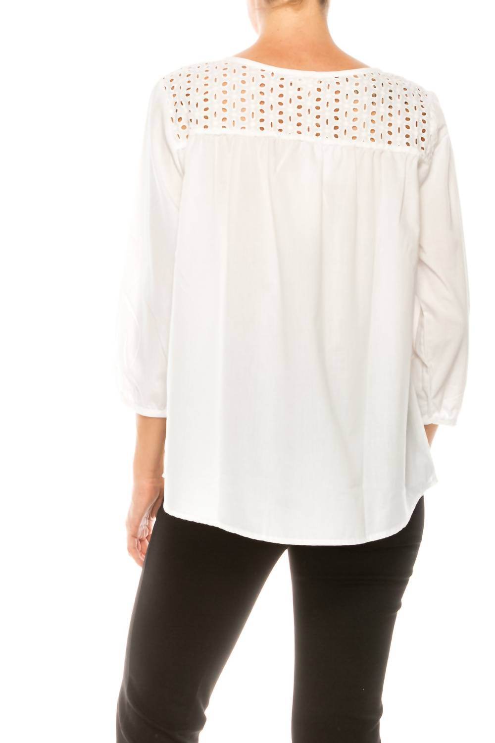 Grand & Greene - Eyelet Split Neck Swing Top - Rack Hunt -