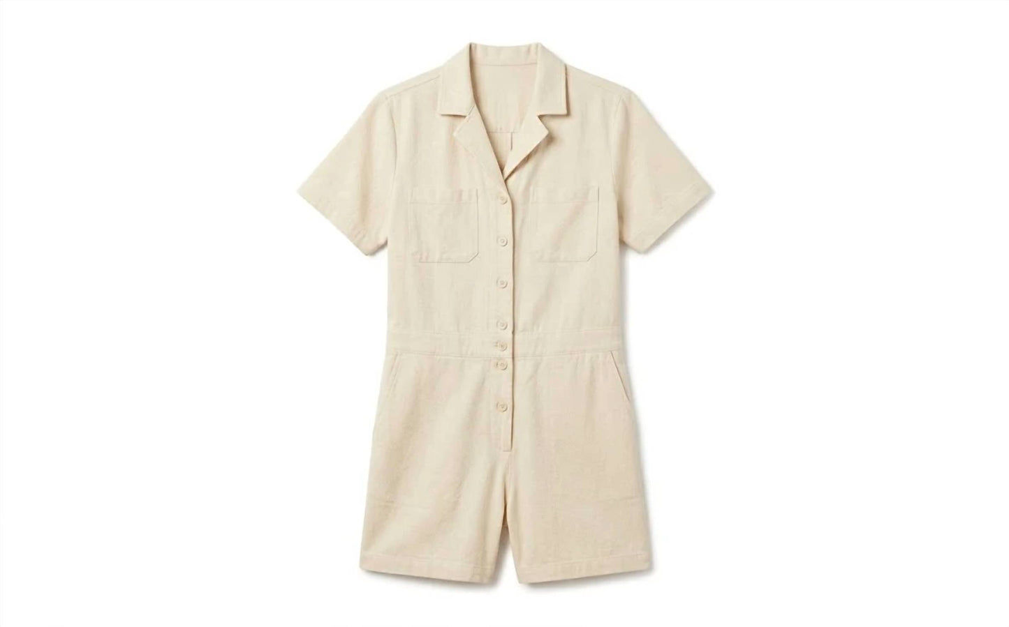 Women's Hemplify Button Front Collared Utility Romper