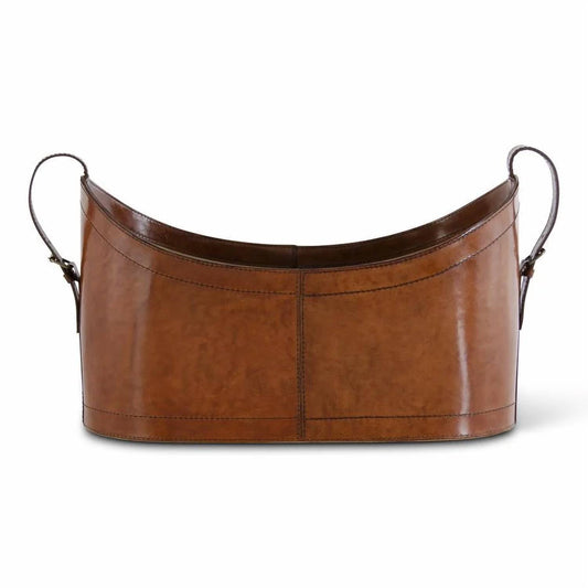Leather Oval Basket