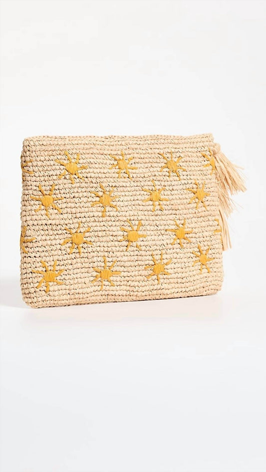 Mar Y Sol - Women's Embroidered Sun Pattern Clutch Bag - Rack Hunt -