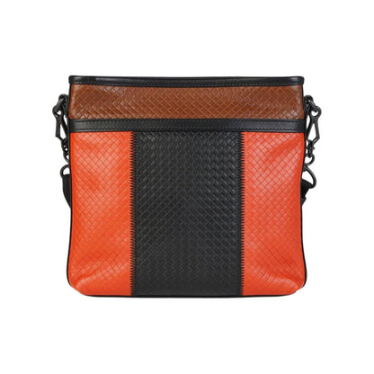 Men's Tri-color Intrecciato Leather Crossbody Bag