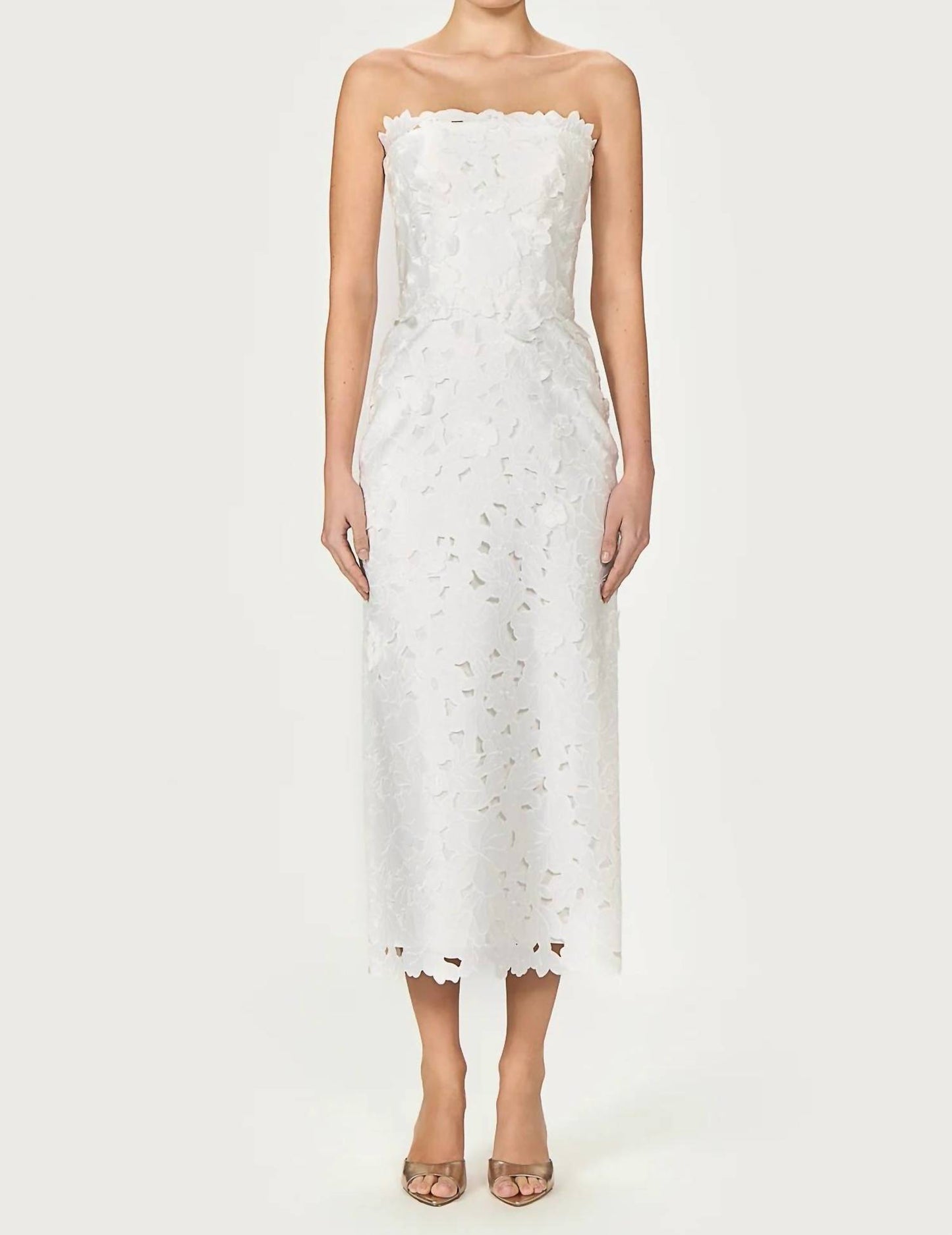 Astelle Floral Cut Strapless Dress
