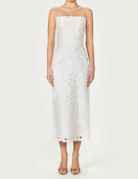 Astelle Floral Cut Strapless Dress