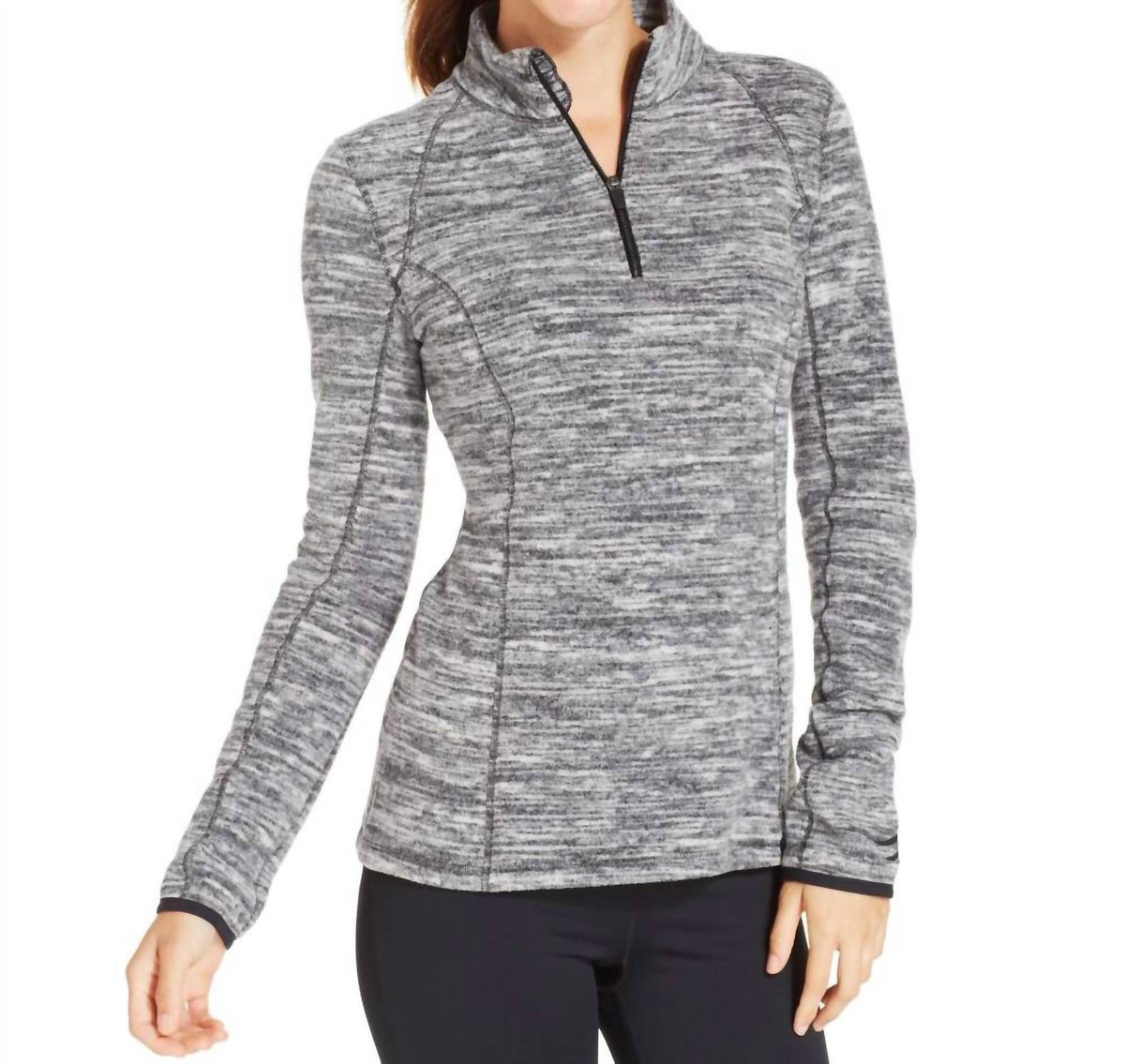 Activewear Space Dye Half Zip Fleece Pullover