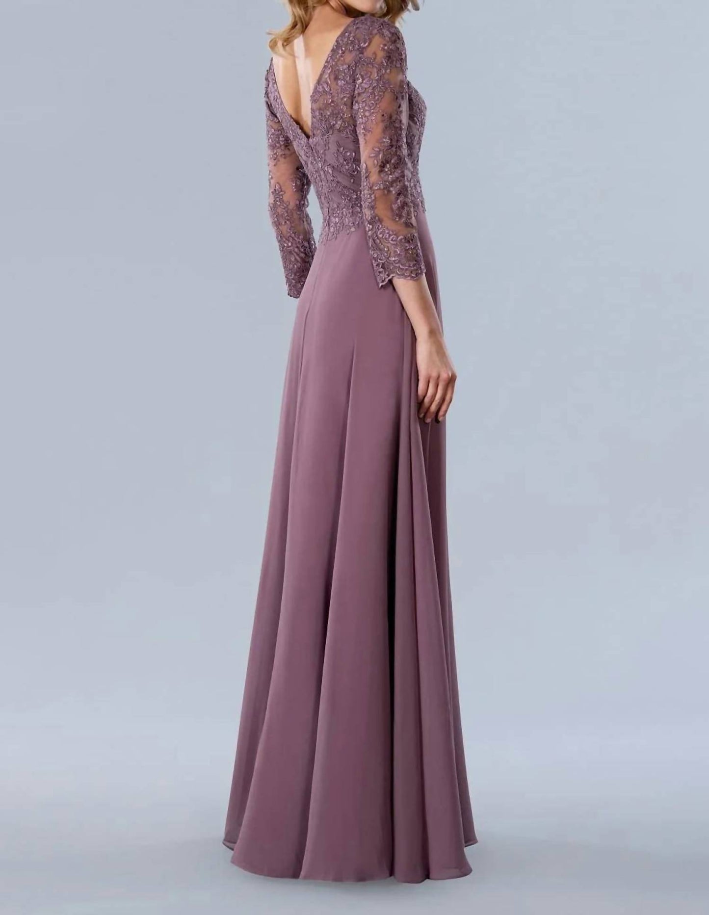 Long Sleeve Mother Of Bride Dress - Plus