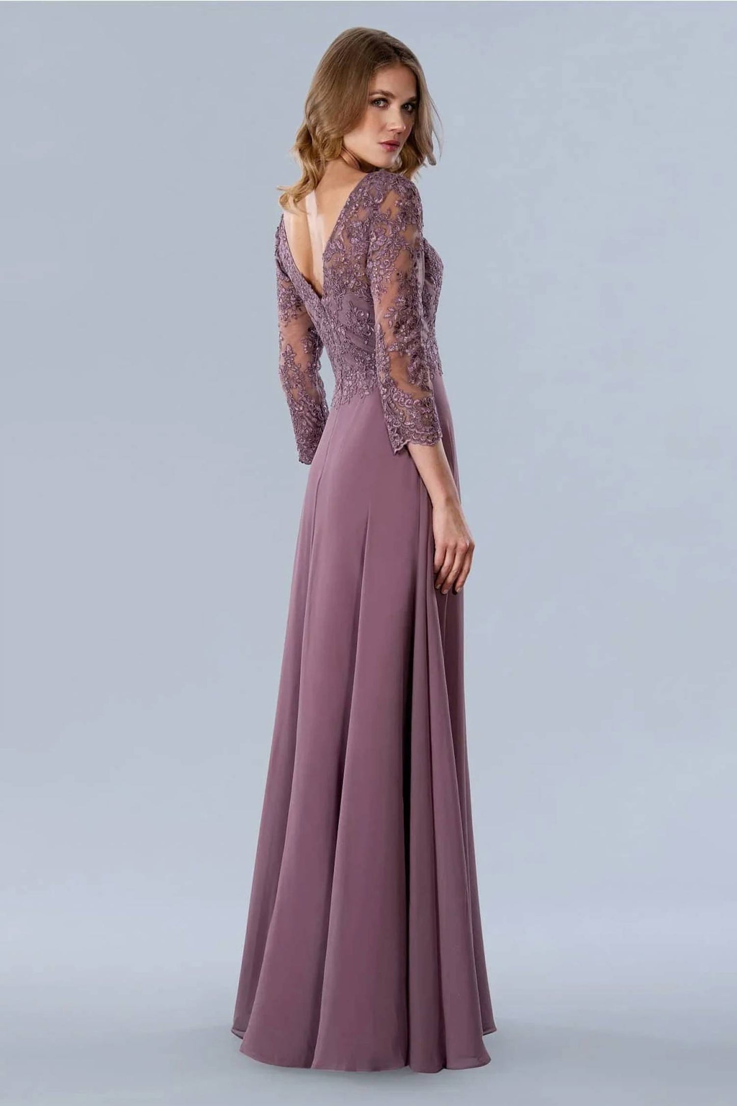 Long Sleeve Mother Of Bride Dress - Plus