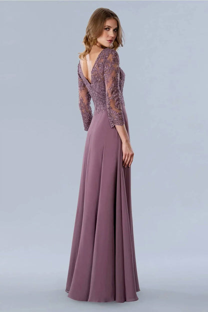 Long Sleeve Mother Of Bride Dress - Plus