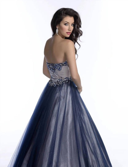Strapless Maxi Prom Dress
