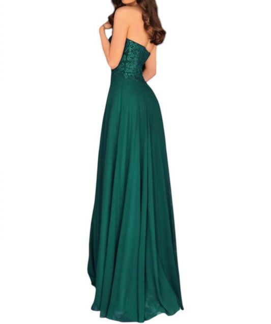 Strapless Fit And Flare Maxi Dress