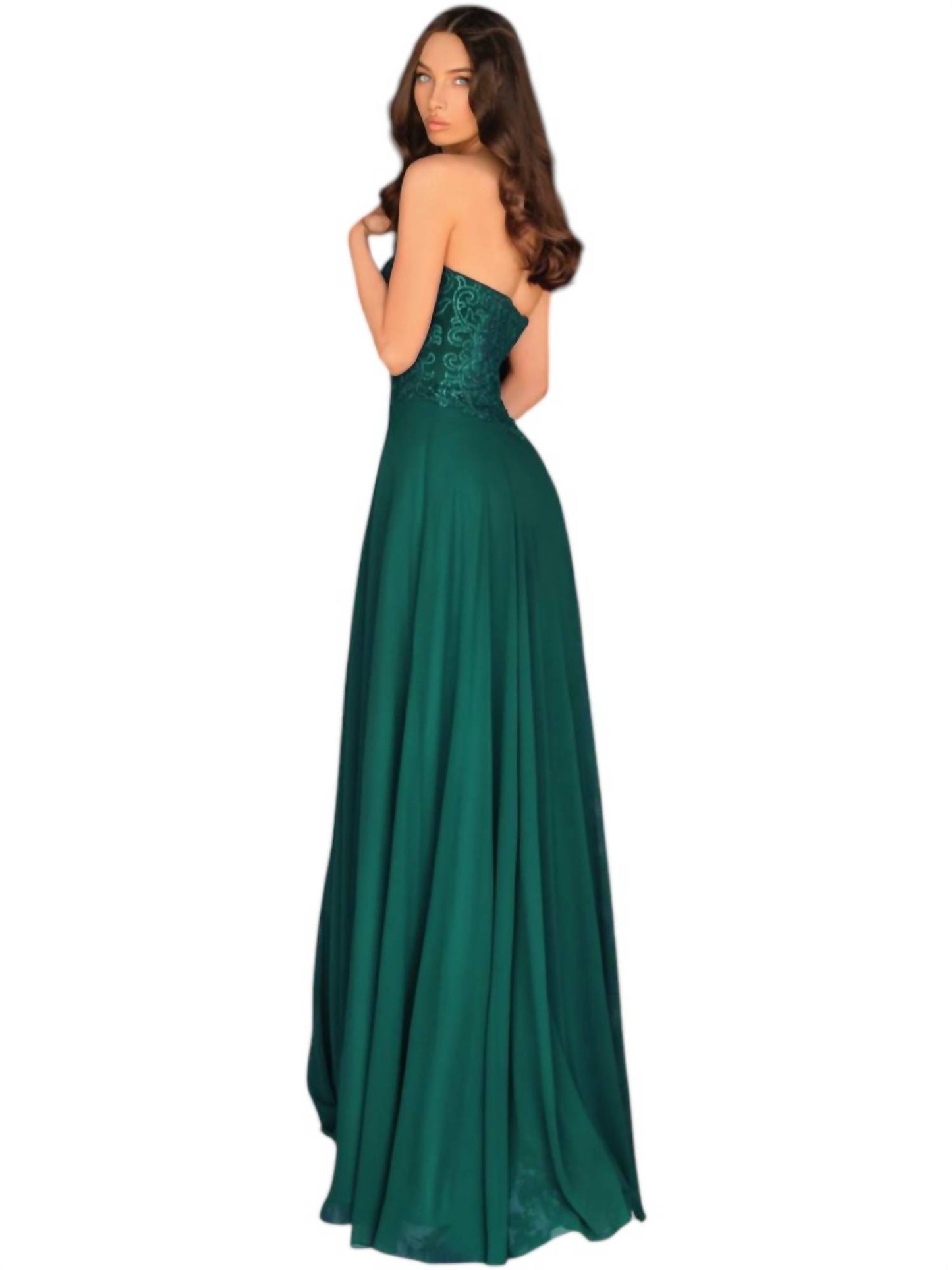 Strapless Fit And Flare Maxi Dress