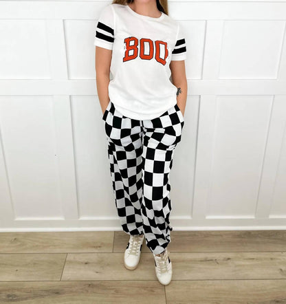 In My Lane High-rise Checkerboard Joggers