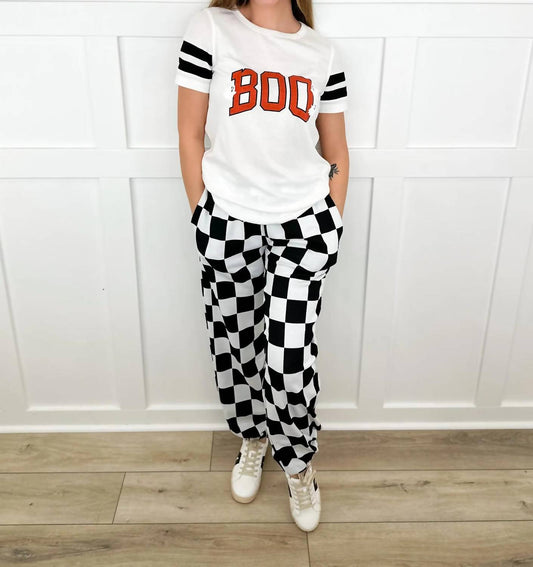 In My Lane High-rise Checkerboard Joggers
