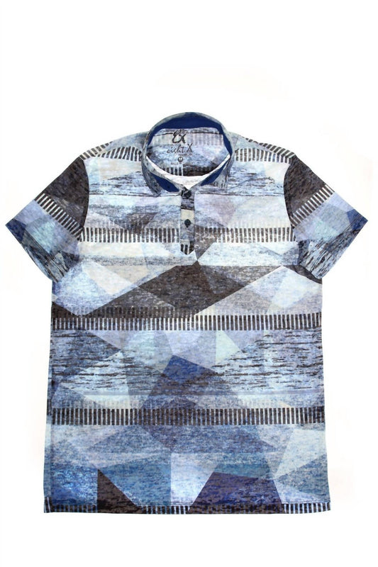 Abstract Print Polo Shirt