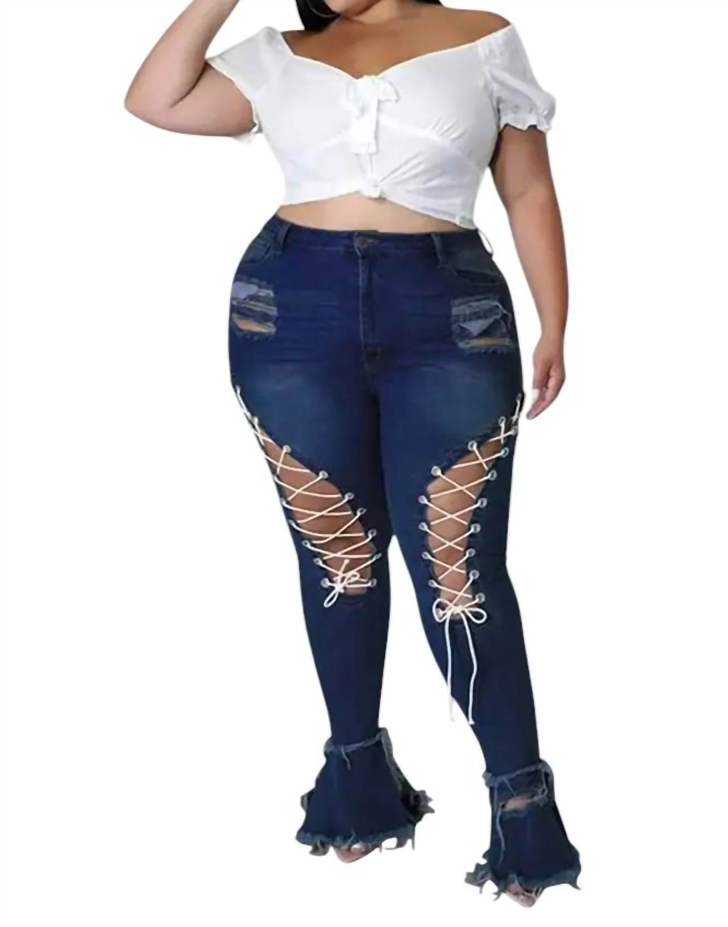 Loverly Fit - Lace Up Jeans - Rack Hunt -