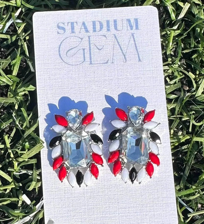 Stadium Gem - Women's Game Day Glam Cluster Earrings - Rack Hunt
