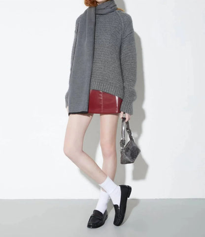 MAX&MOI - T-neck Lurex Jumper Top - Rack Hunt
