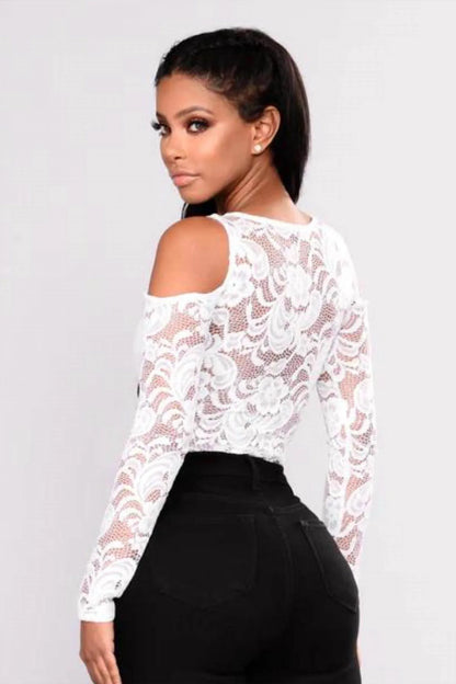 ASZ - Lace Cold Shoulder Long Sleeve - Rack Hunt