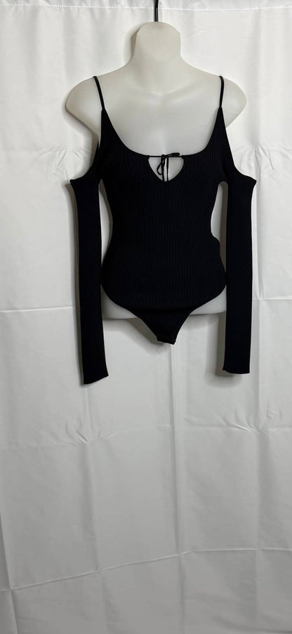 Ribbed Cold Shoulder Bodysuit