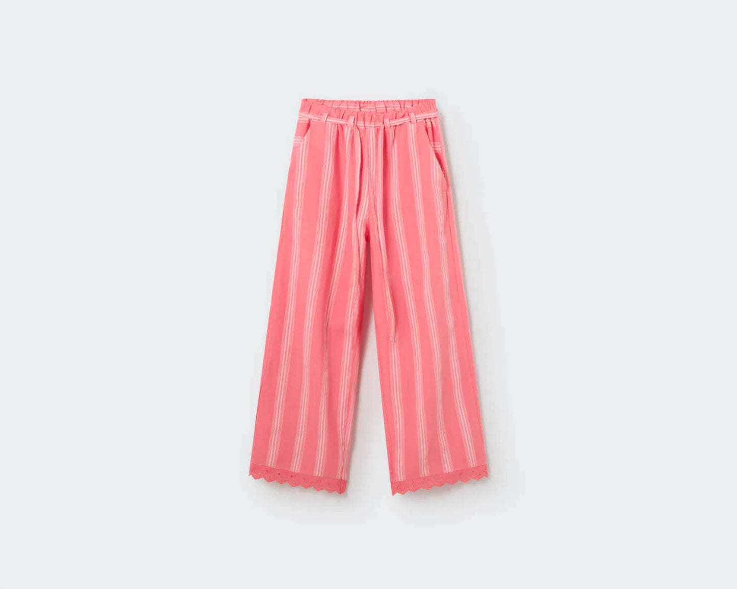 Girl's Jacquard Crop Top And Ruffle Pants Set