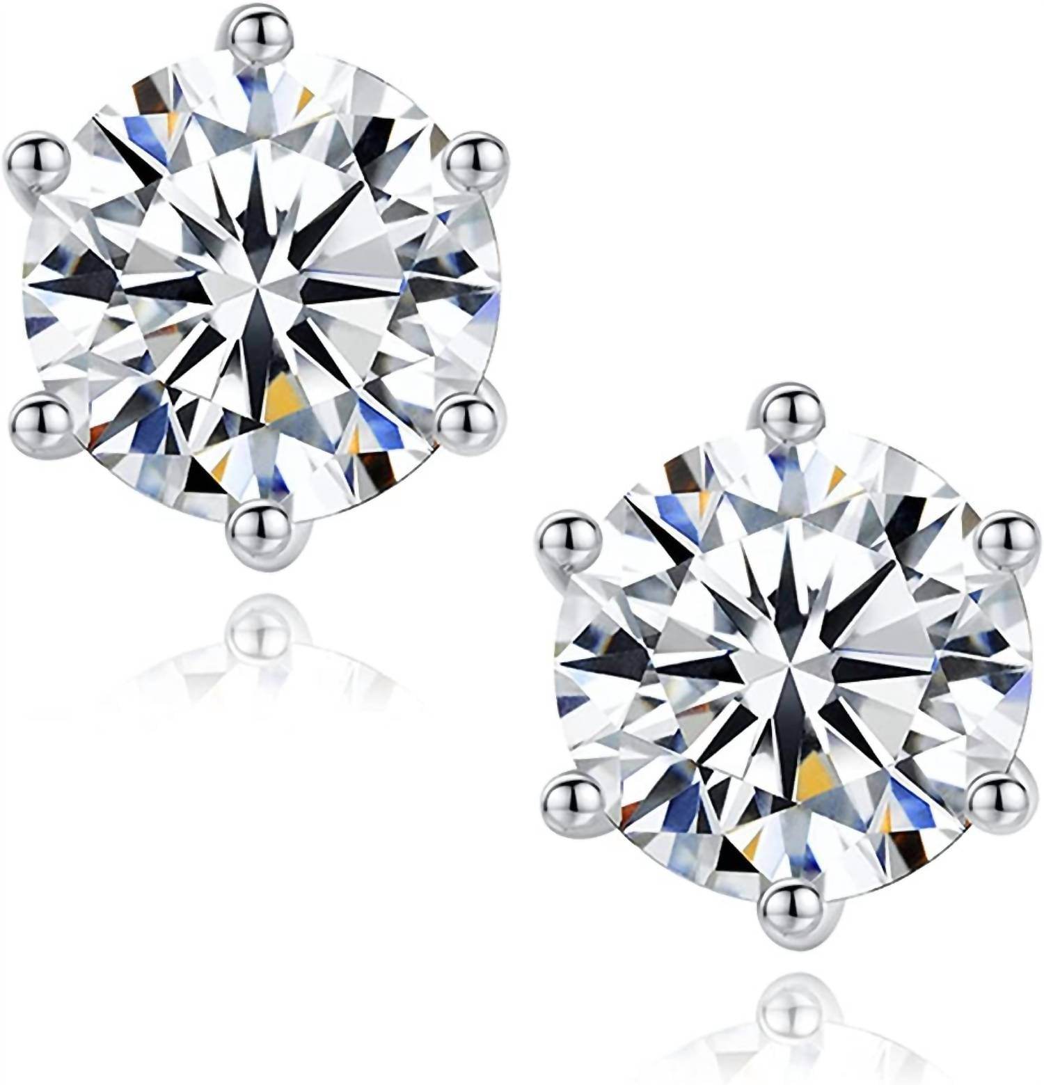Allyanna Gifts - Women'sr Prong Moissanite Screwback Earrings - Rack Hunt -