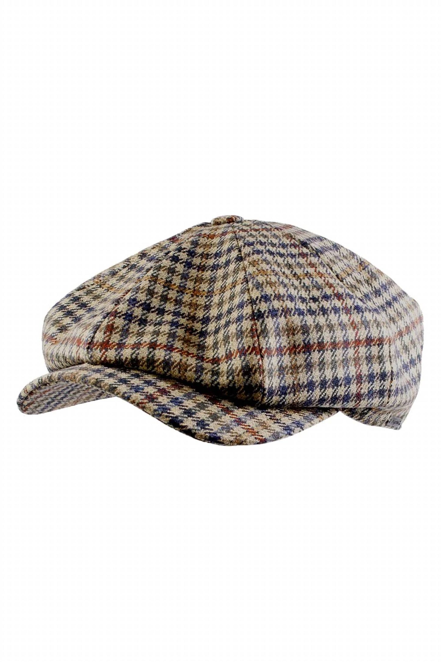 Men's Newsboy Retro Wool Check 'archive Line' Cap