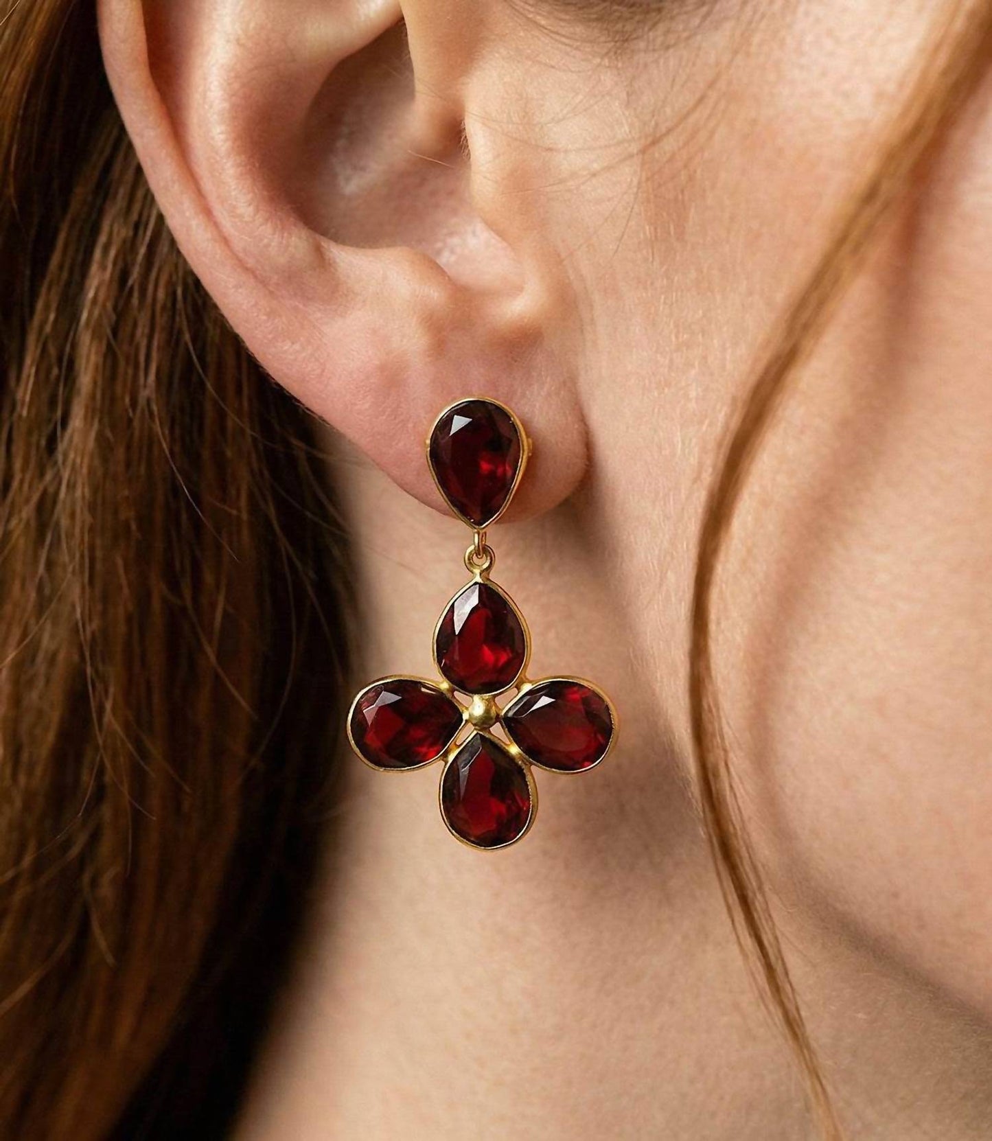 Women's Gemstone Cluster Earrings