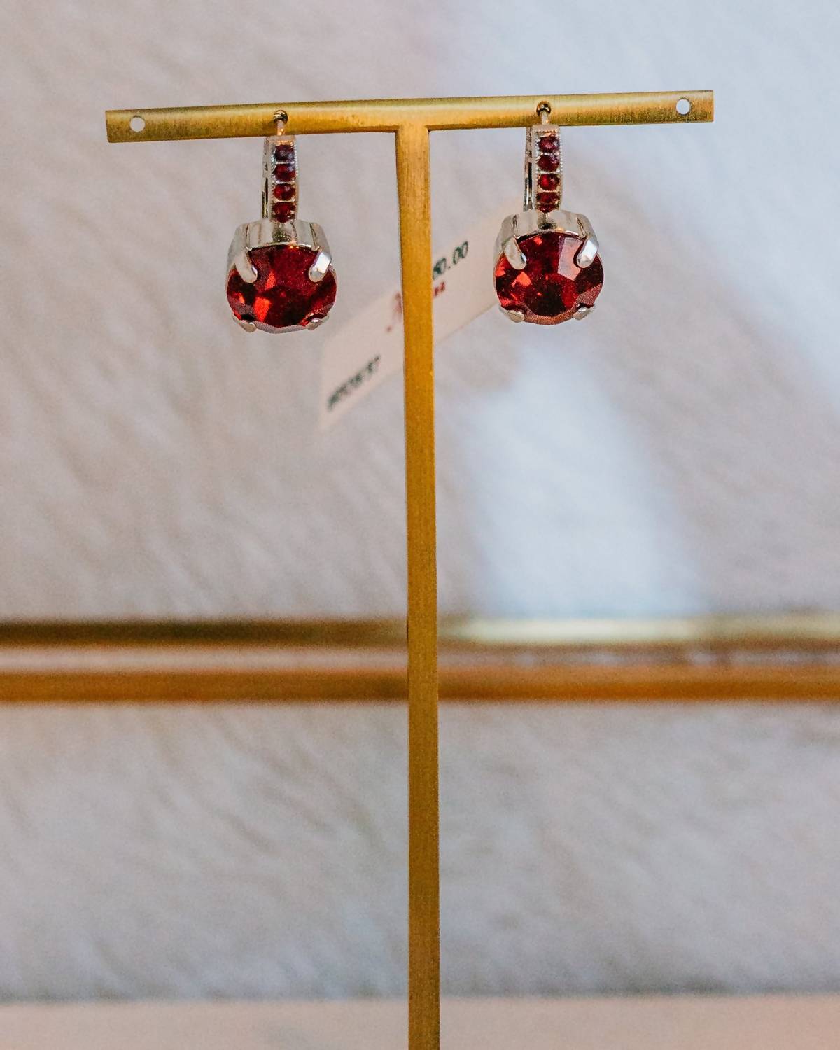 Women's One Stone Drop Lever Back Earrings