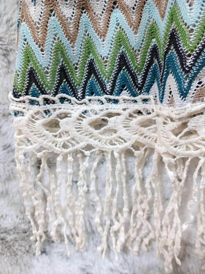 A'REVE - Back Lace Up Fringe Tunic Top - Rack Hunt