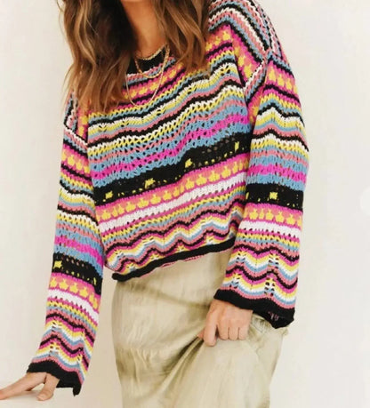 Doublju - Crochet Long Sleeve Sweater - Rack Hunt