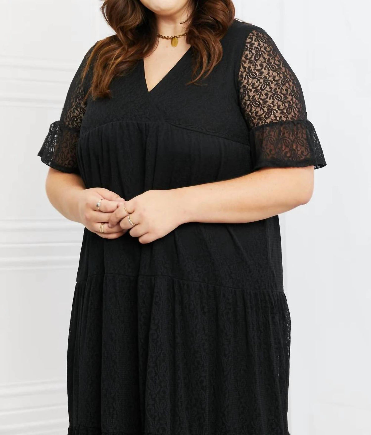 Lovely Lace Tiered Midi Dress