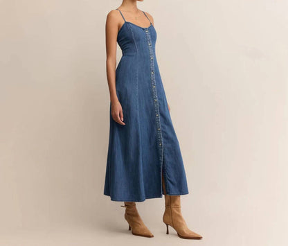 Angel Eyes Denim Midi Dress