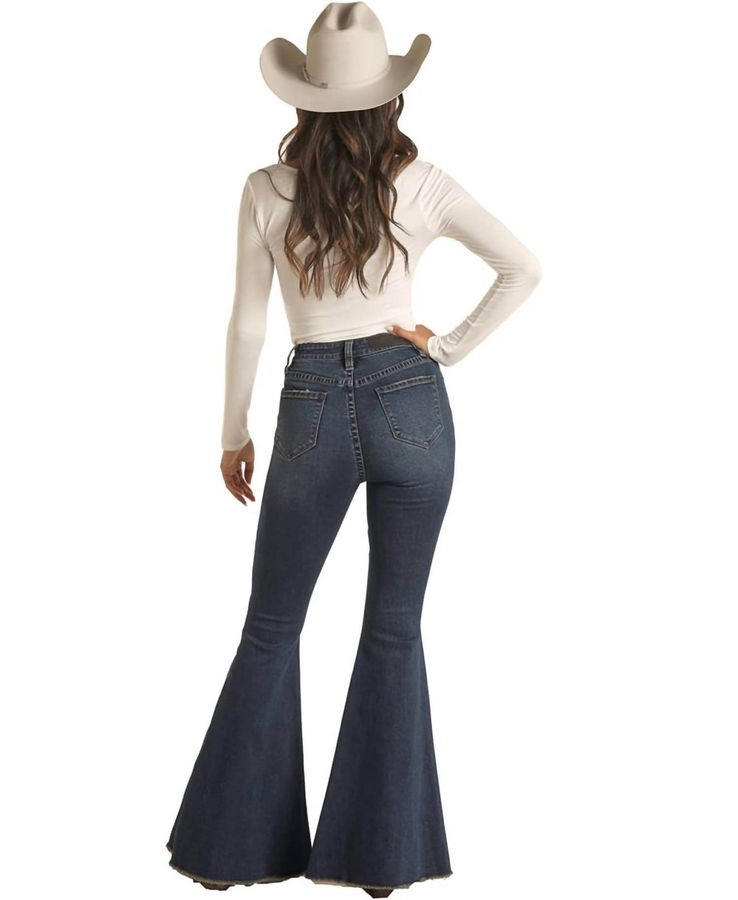 Rock & Roll Cowgirl - Extra Stretch High Bell Bottom Jean - Rack Hunt