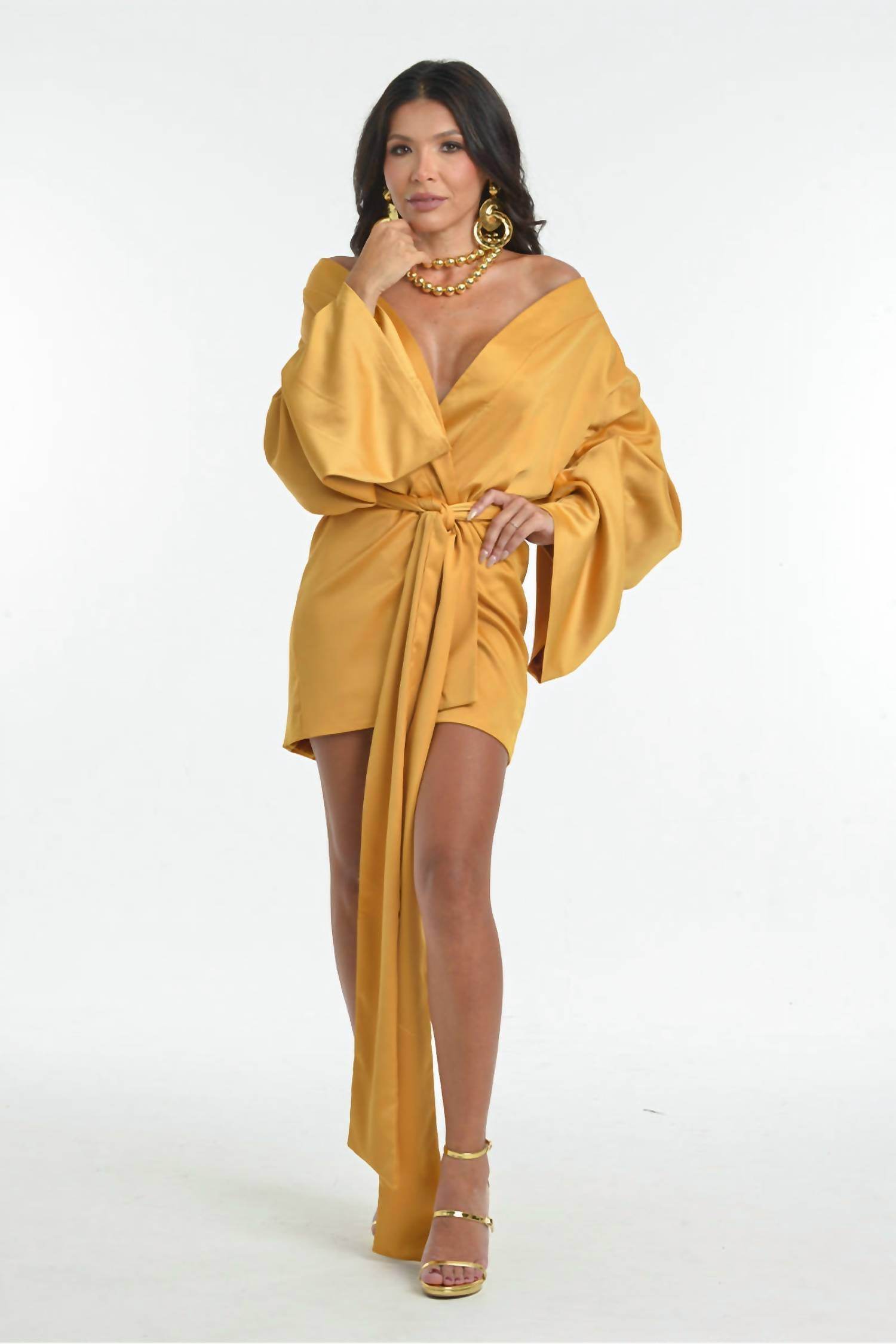 Steffany Milano - Golden Empress Wrap Dress - Rack Hunt