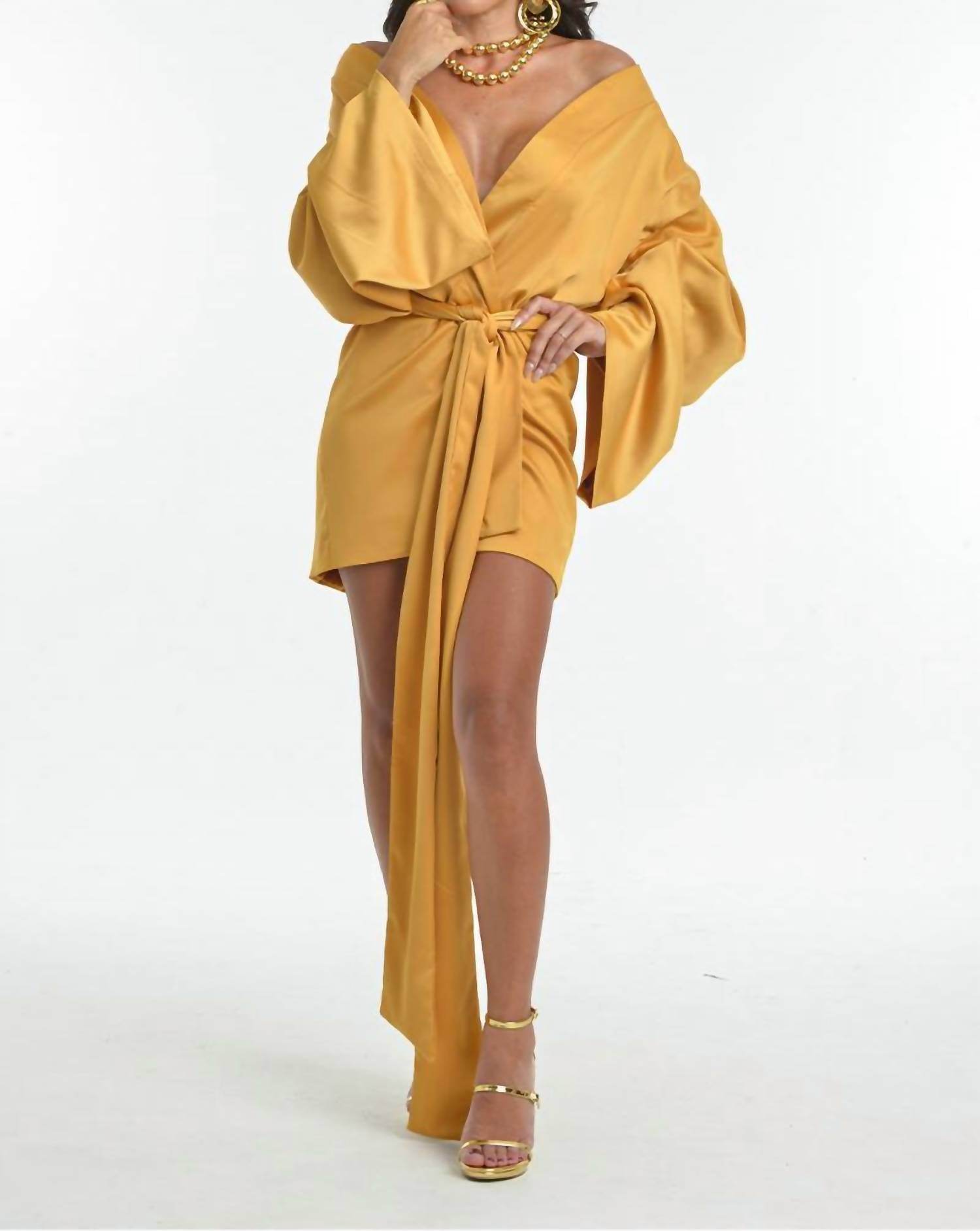 Steffany Milano - Golden Empress Wrap Dress - Rack Hunt