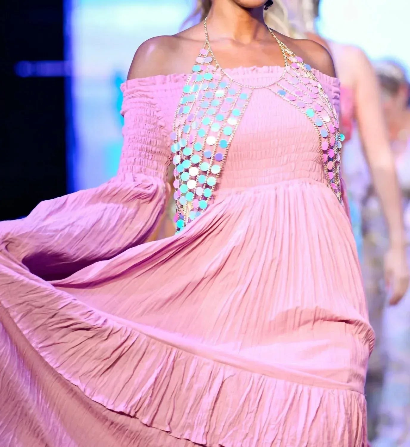 Zinnia Pearl - Women's Sexy Shoulders Maxi Dress - Rack Hunt