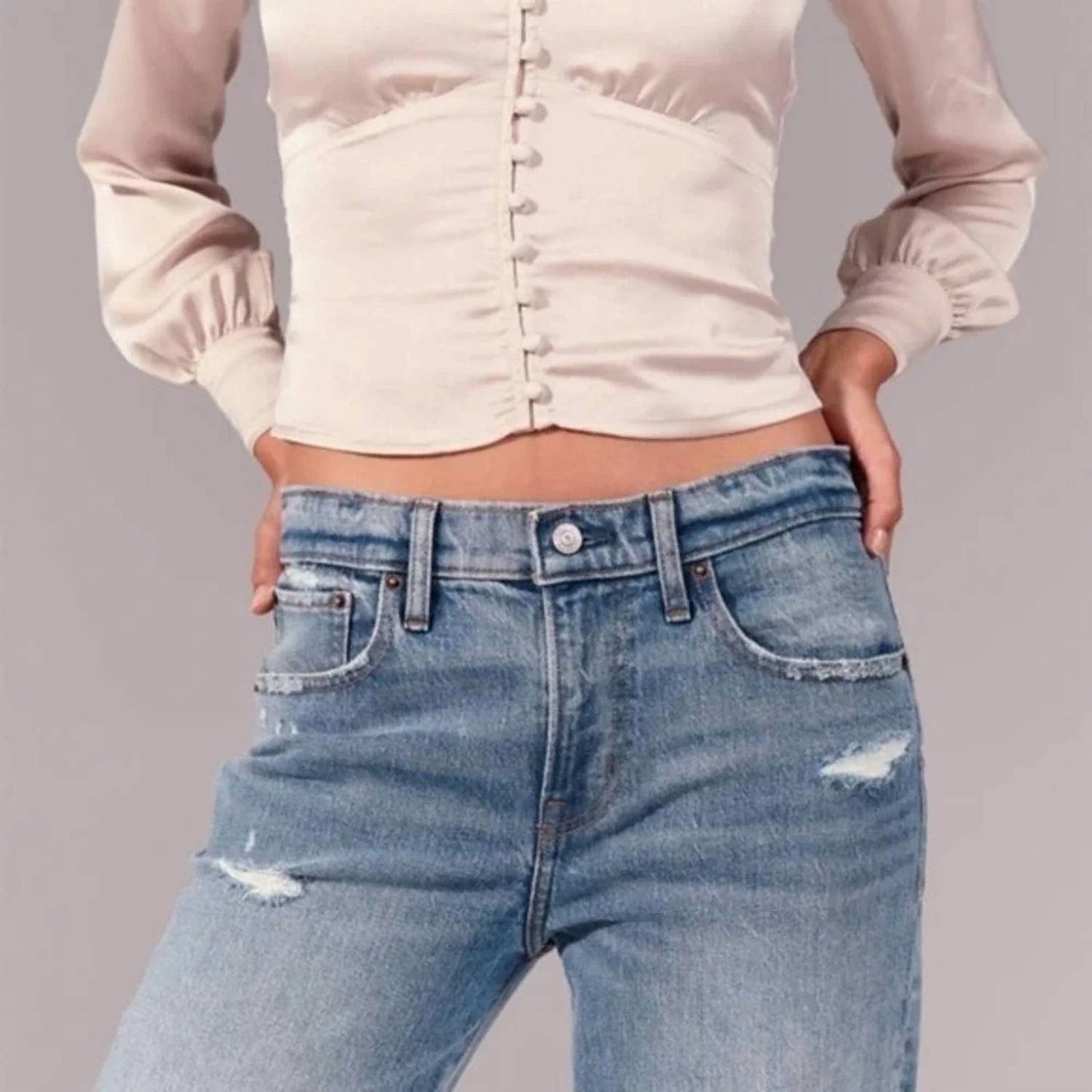 Mid Rise Boyfriend Jeans