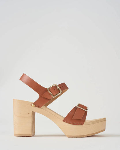 Women's Cuir De Vachette Pleine Fleur Heeled Clog
