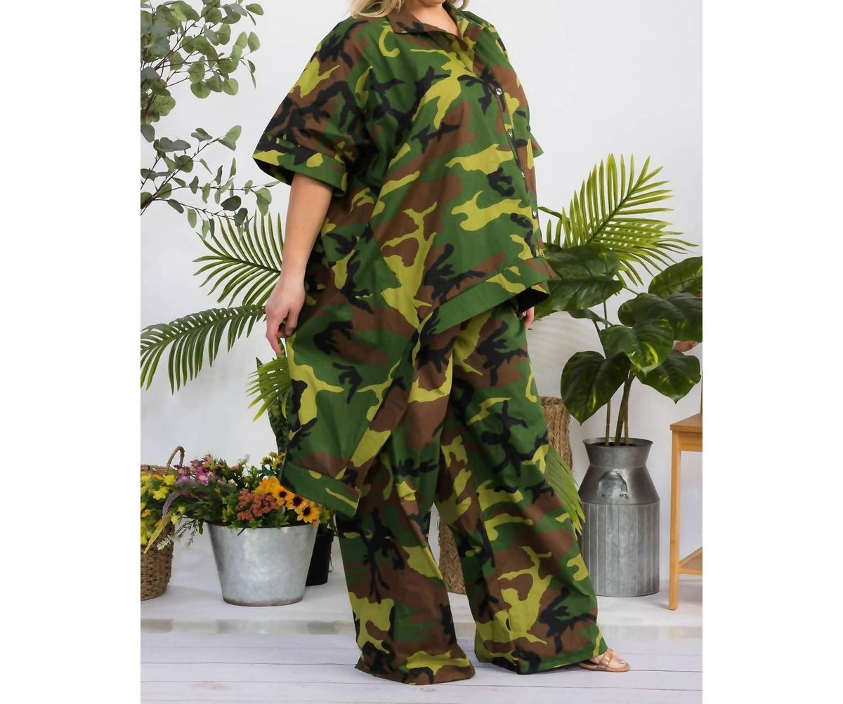 Hi Lo Hem Shirt And Pant Set - Plus