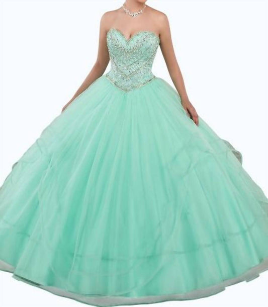 Strapless Tulle Quinceanera Ball Gown