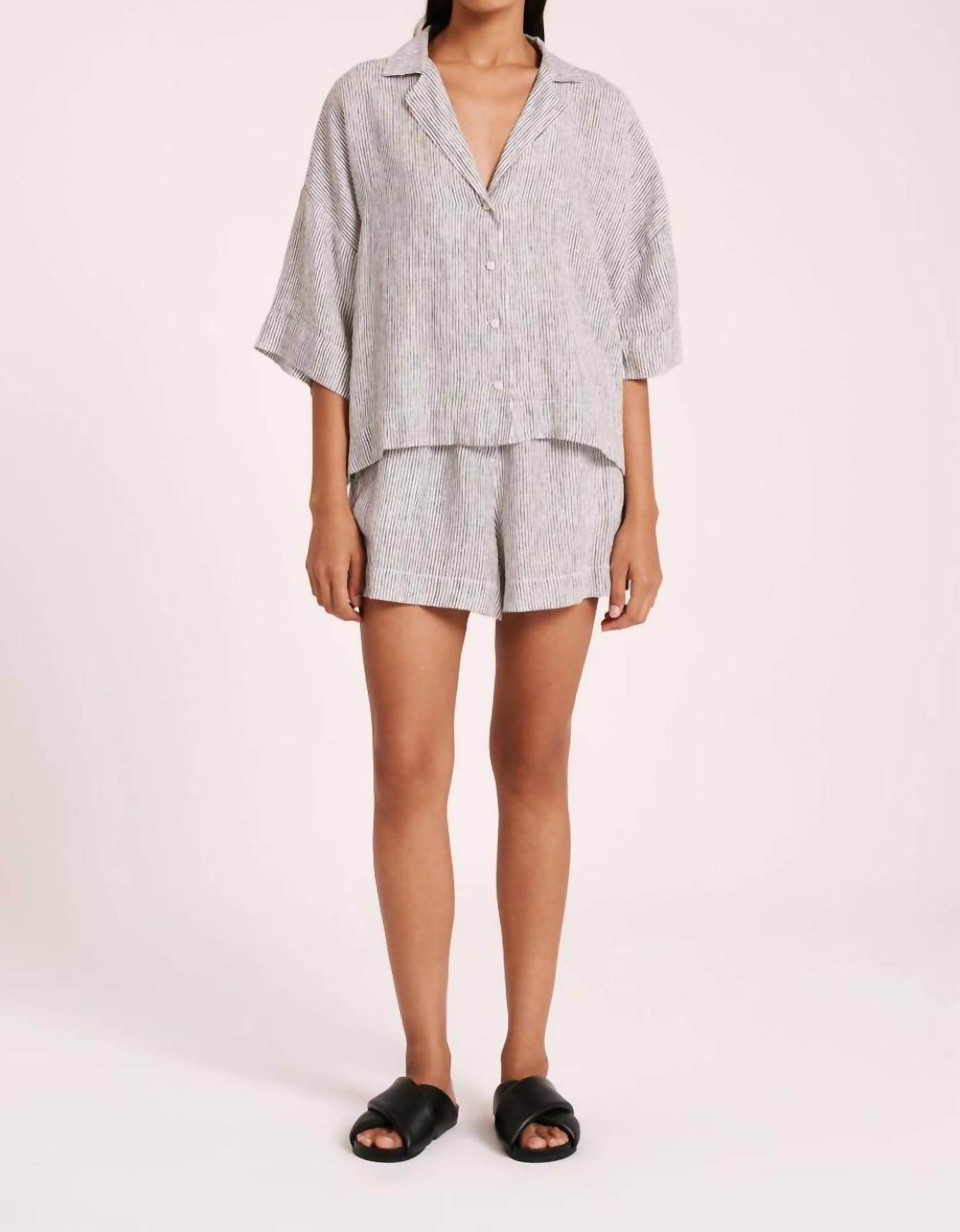 Nude Lucy - Lounge Stripe Linen Shirt - Rack Hunt