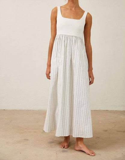 Ribbed Knit Bodice Maxi Dress