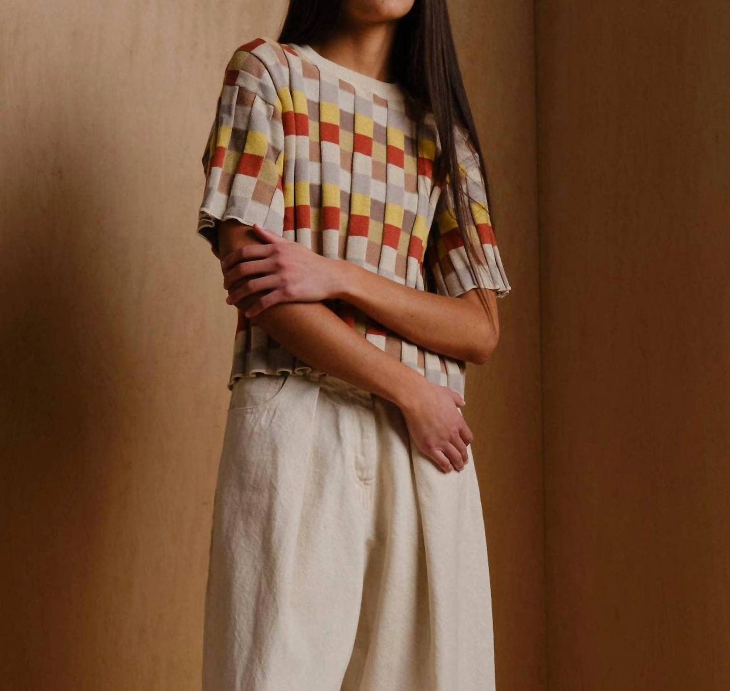 Anni Grid Plaited Tee
