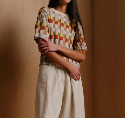 Anni Grid Plaited Tee
